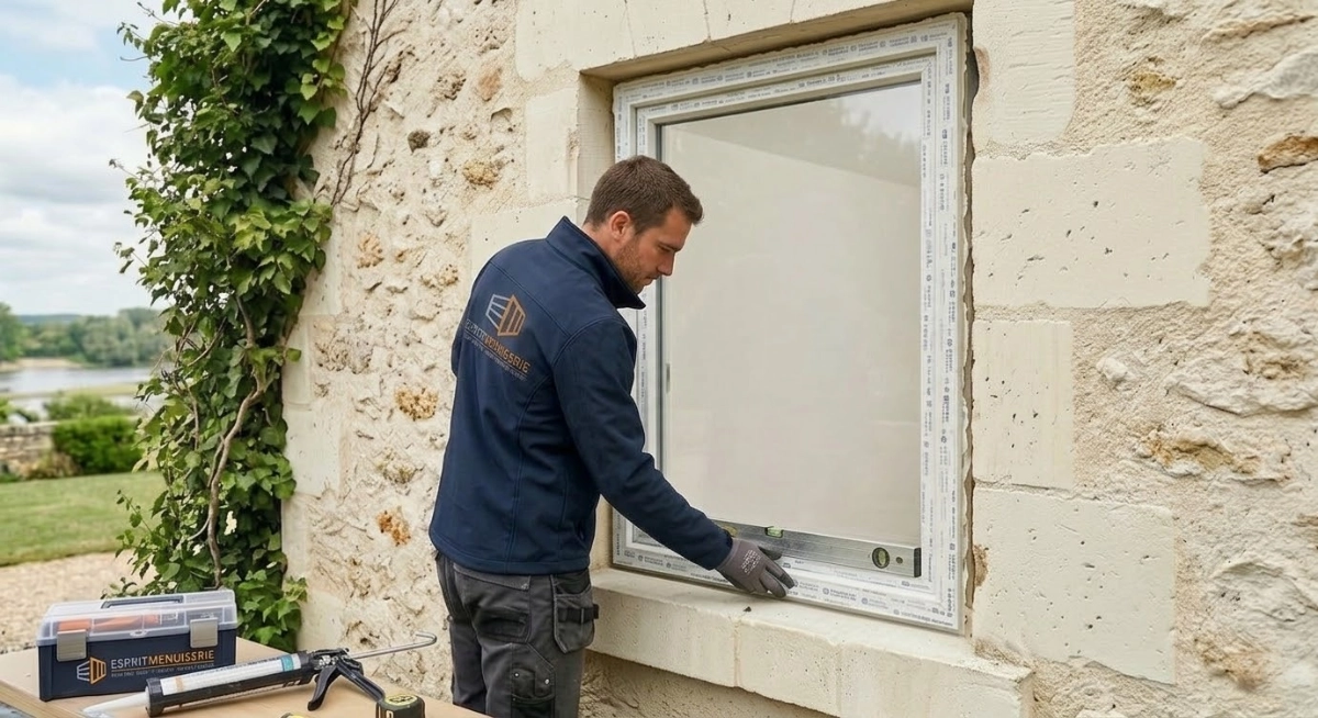 Installation de fenêtre PVC haute performance - Esprit Menuiserie